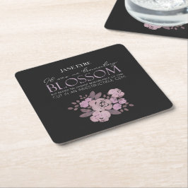 Jane Eyre - No Transitory Blossom - Rose auf Black Rechteckiger Pappuntersetzer