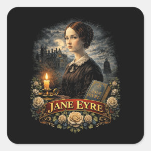 Jane Eyre Quadratischer Aufkleber