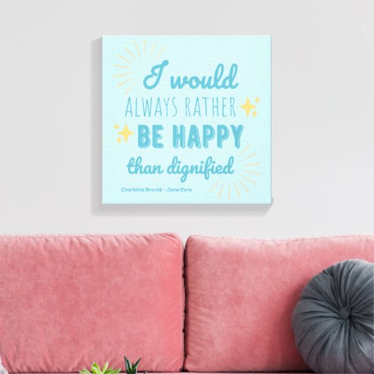 Jane Eyre Quote I - Blue Edition Leinwanddruck (Insitu (Wohnzimmer))