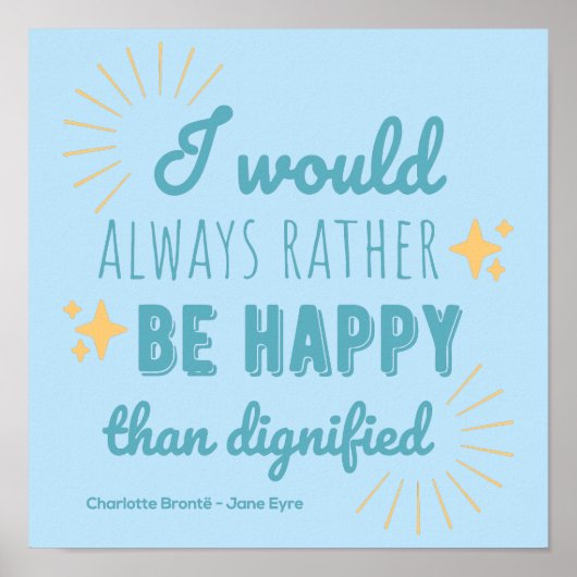 Jane Eyre Quote I - Blue Edition Poster (Vorne)