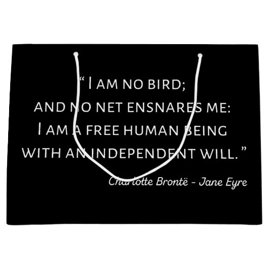 Jane Eyre Quote II - Klassischer Stil Große Geschenktüte (Vorderseite)