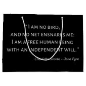 Jane Eyre Quote II - Klassischer Stil Große Geschenktüte (Rückseite)