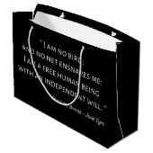 Jane Eyre Quote II - Klassischer Stil Große Geschenktüte (Rückseite Schrägansicht)