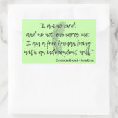 Jane Eyre Quote II Rechteckiger Aufkleber (Tasche)
