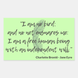 Jane Eyre Quote II Rechteckiger Aufkleber