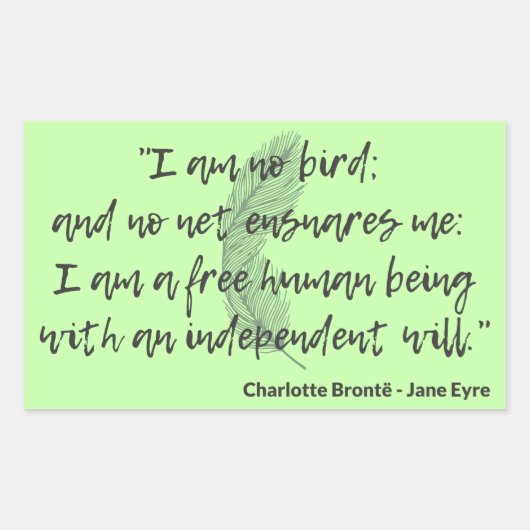 Jane Eyre Quote II Rechteckiger Aufkleber (Vorderseite)