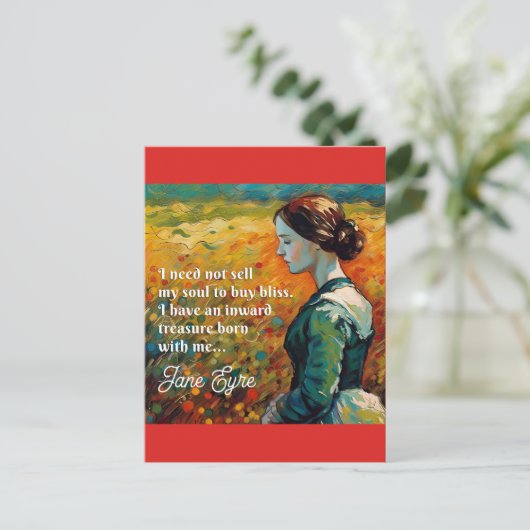 Jane Eyre Quote Monet Style Malerei Postkarte (Stehend Vorderseite)