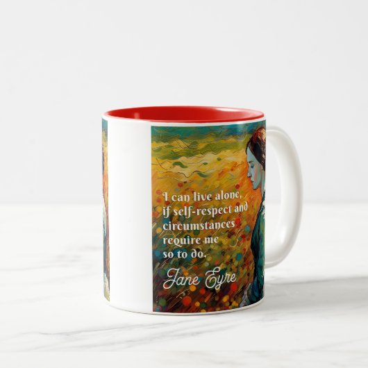 Jane Eyre Quote Monet Style Malerei Zweifarbige Tasse (VorderseiteRechts)
