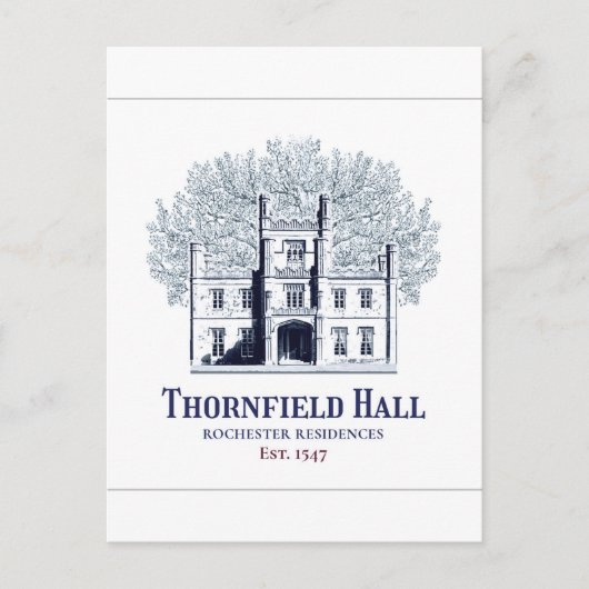 Jane Eyre Thornfield Hall Rochester Residences Postkarte (Vorderseite)