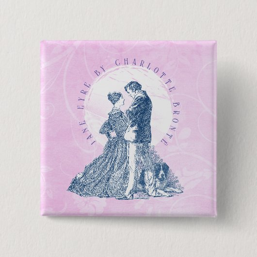 Jane Eyre und Edward Rochester mit Pilotenrosa Button (Vorderseite)