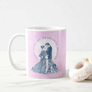 Jane Eyre und Edward Rochester mit Pilotenrosa Kaffeetasse