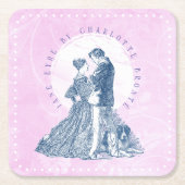 Jane Eyre und Edward Rochester mit Pilotenrosa Rechteckiger Pappuntersetzer (Vorderseite)