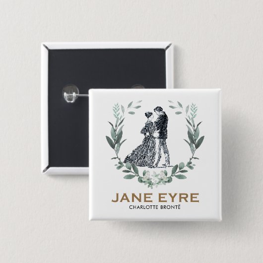 Jane Eyre und Edward Rochester mit Wreath Button (Vorne & Hinten)