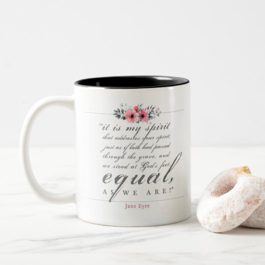 Jane Eyre - wie wir sind - weiß Zweifarbige Tasse (Mit Donut)