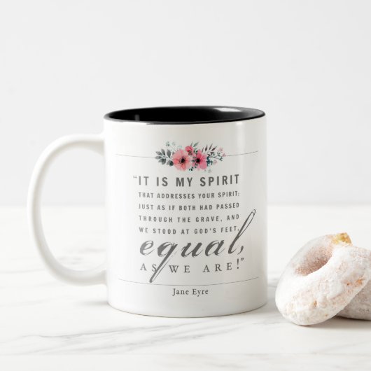 Jane Eyre - wie wir sind - weiß Zweifarbige Tasse (Mit Donut)