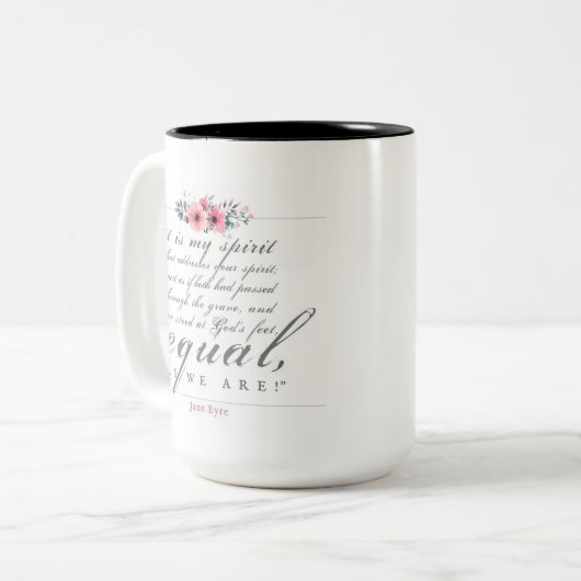 Jane Eyre - wie wir sind - weiß Zweifarbige Tasse (Vorderseite Links)