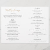 Jane Gold Full Mass Katholic Wedding Program (Rückseite)