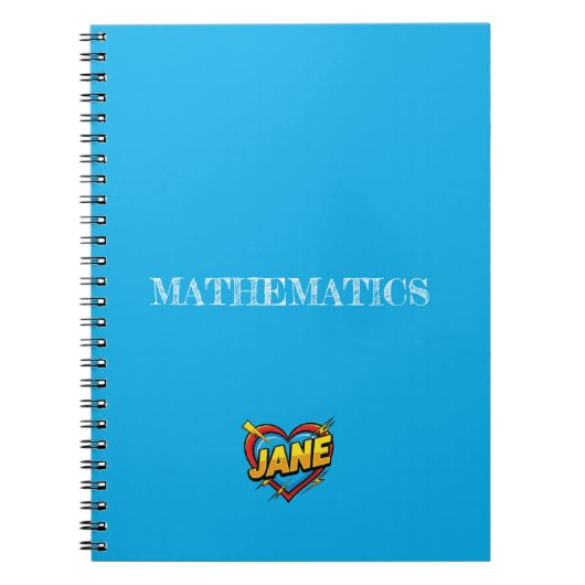 Jane Herz Blau Notizblock (Vorderseite)