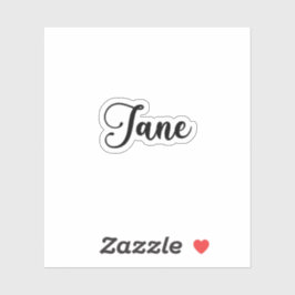 Jane Name - Handgeschriebene Kalligrafie Aufkleber