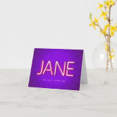 Jane Name in Glows Neon Lights Karte (Gelbe Blume)