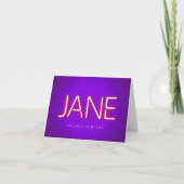 Jane Name in Glows Neon Lights Karte (Vorderseite)