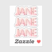 Jane Name in Glows Neon Lights x3 Aufkleber (Blatt)
