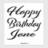 Jane Name Vorname black Sticker Geburtstag (Blatt)