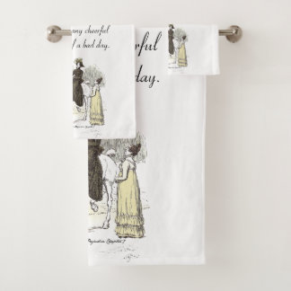 Jane on Horseback - Jane Austen Pride & Prejudice Badhandtuch Set