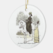 Jane on Horseback - Jane Austen Pride & Prejudice Keramik Ornament (Links)