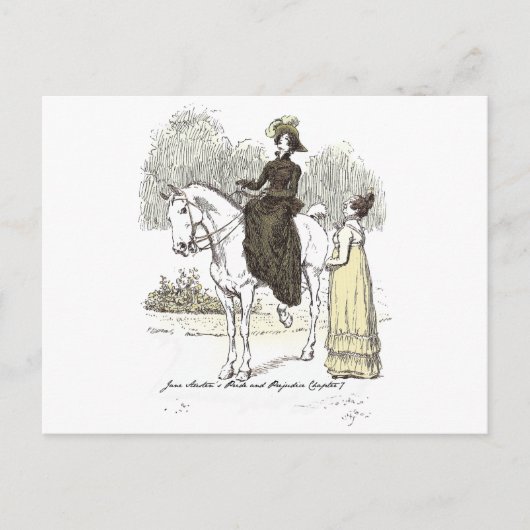 Jane on Horseback - Jane Austen Pride & Prejudice Postkarte (Vorderseite)