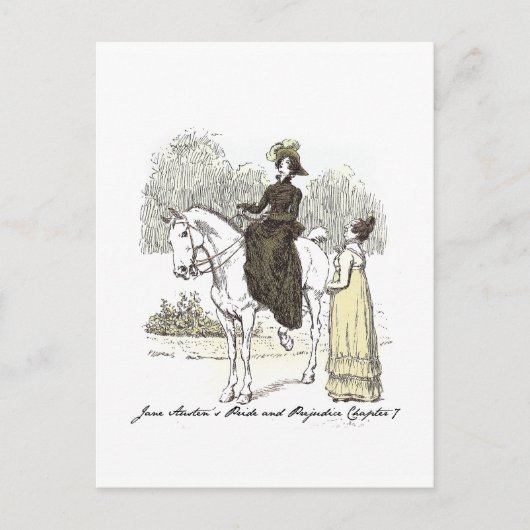 Jane on Horseback - Jane Austen Pride & Prejudice Postkarte (Vorderseite)