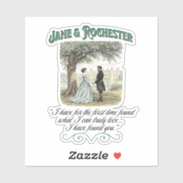 Jane & Rochester Thornfield Hall Romantic Quote Aufkleber