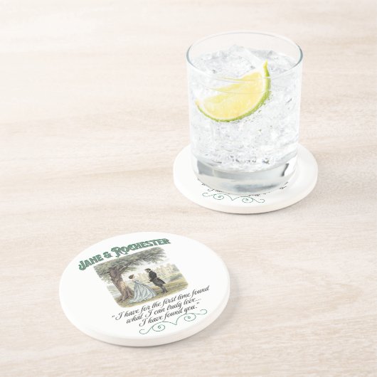 Jane & Rochester Thornfield Hall Romantic Quote Getränkeuntersetzer (Seite)