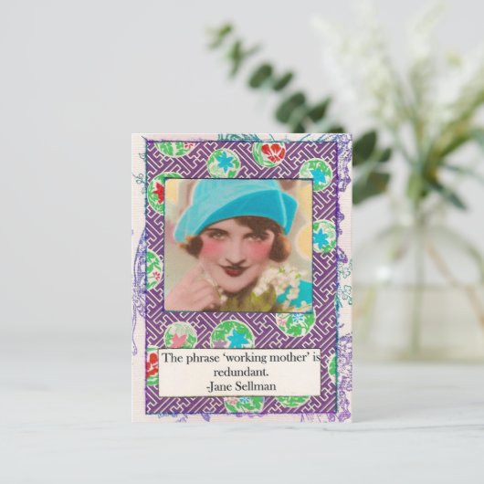 Jane Sellman Motherhood Quote Postcard Postkarte (Stehend Vorderseite)