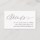 Jane Simple Calligraphy Wedding Website Details Begleitkarte (Vorderseite)