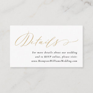 Jane Simple Gold Script Wedding Website Details Begleitkarte
