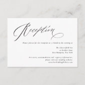 Jane Simple Minimal Black Script Wedding Reception Begleitkarte (Vorderseite)