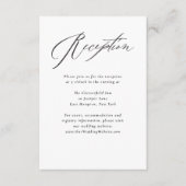 Jane Simple Minimal Black Script Wedding Reception Begleitkarte (Vorderseite)