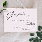 Jane Simple Minimal Black Script Wedding Reception Begleitkarte