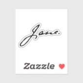 Jane wie Jane Austen, Unterschrift Aufkleber (Blatt)