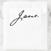 Jane wie Jane Austen, Unterschrift Rechteckiger Aufkleber (Tasche)