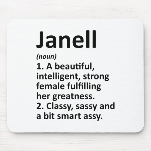 Janell Definition Personalisierter Name Lustiger W Mousepad (Vorne)