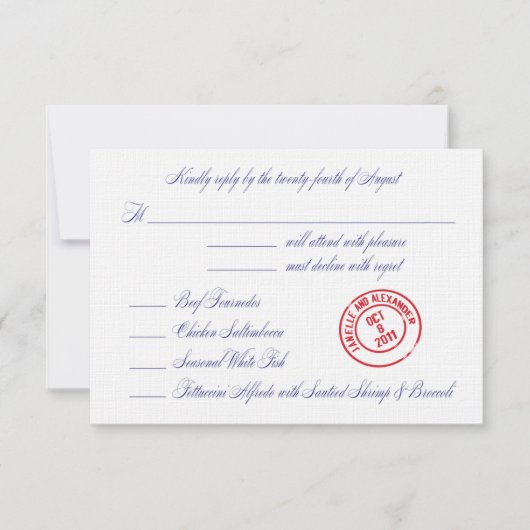 Janelle wedding rsvp card karte (Vorderseite)
