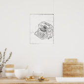Janels antike Schreibmaschine Poster (Küche)