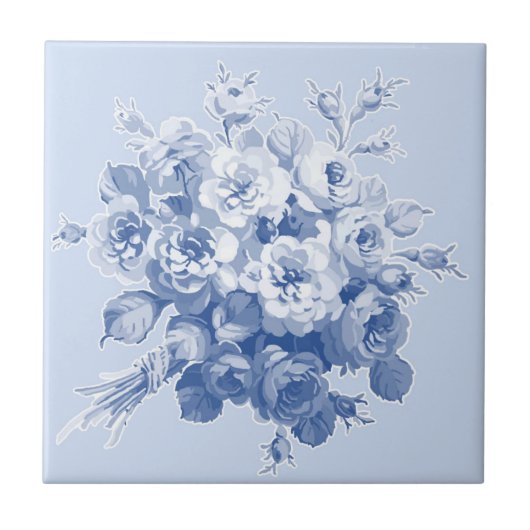 "Jane's Rose Bouquet" Keramik Tile Fliese (Vorderseite)