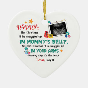 Janestore Personalisiert Daddy Happy Christmas Bab Keramik Ornament