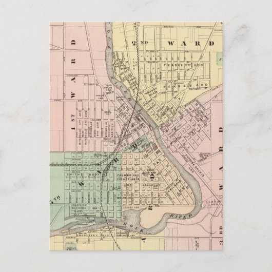 Janesville, Landkreis Rock Co Postkarte (Vorderseite)