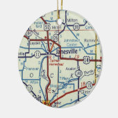 Janesville WI Vintag Map Keramik Ornament (Links)