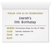 Janet Confetti Watercolor Dots Birthday Einladung (Innenansicht Horizontal (Unten))