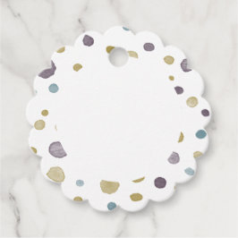 Janet Confetti Watercolor Dots Favor Tags Geschenkanhänger